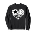 Soccer Volleyball Hockey Heart Sweatshirt - Aesthetic Graphic for Adults