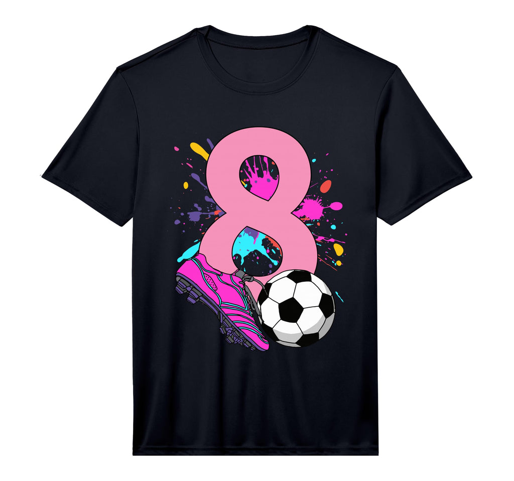 8Th Birthday Soccer Player Football 8 T-Shirt - Novelty Apparel Men Women