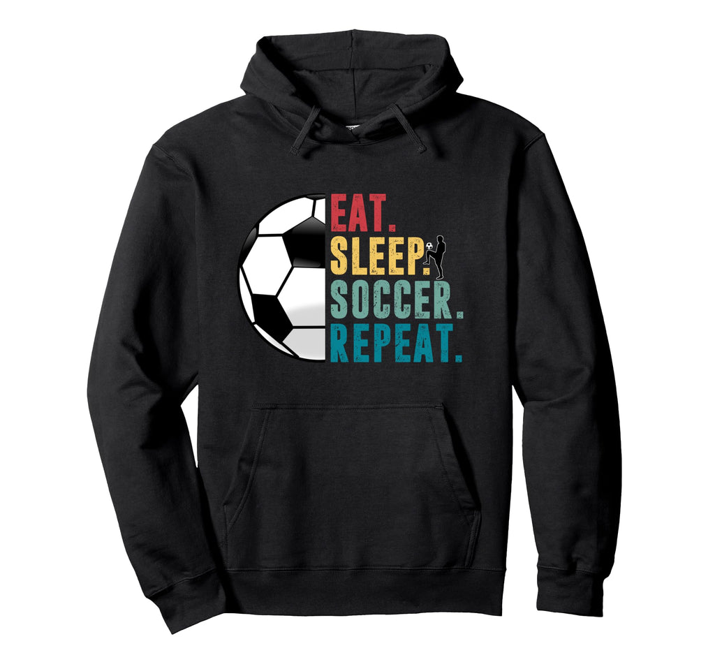 Eat Sleep Soccer Repeat Football Player Hoodie - Aesthetic Graphic Unisex