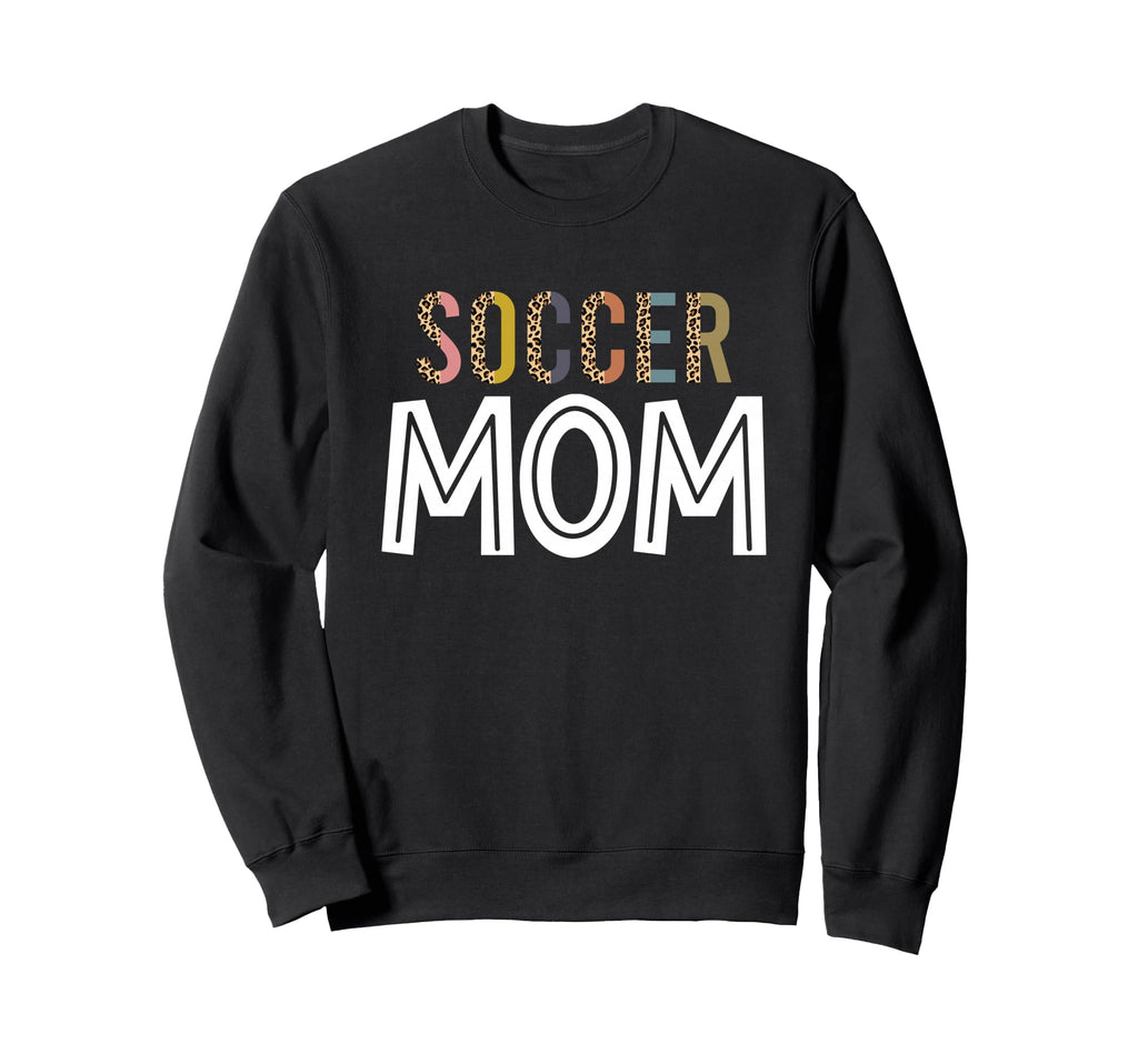 Leopard Soccer Mama Soccer Mom Sweatshirt - Minimalist Print for Adults
