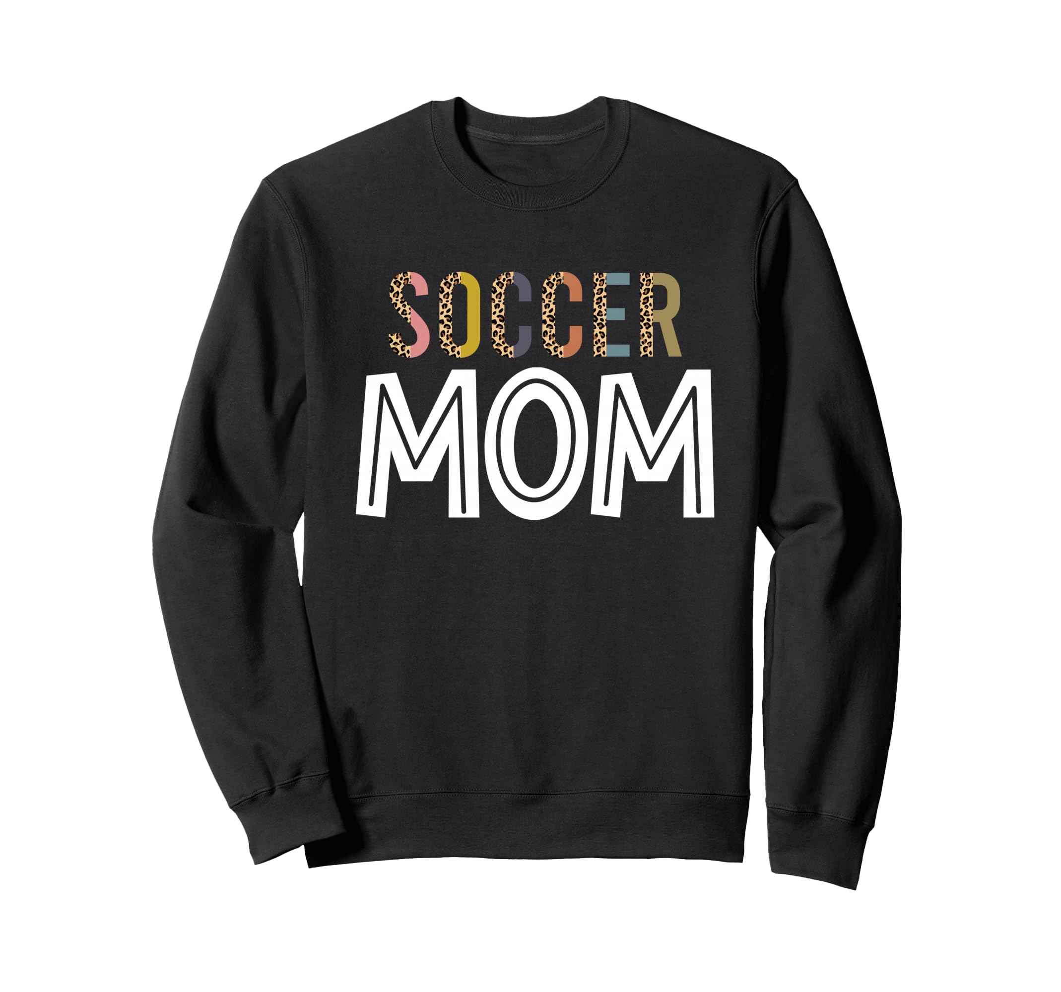 Leopard Soccer Mama Soccer Mom Sweatshirt - Minimalist Print for Adults