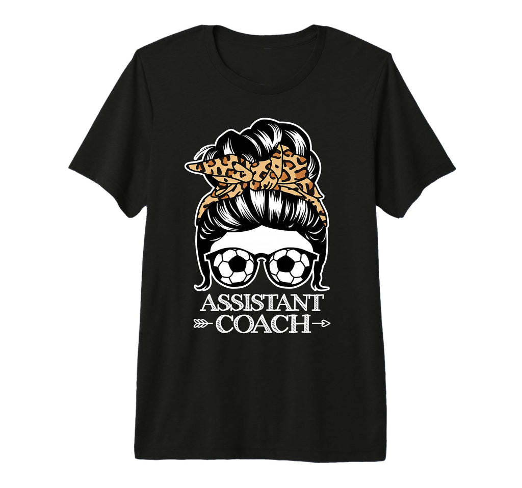 Soccer Assistant Coach Messy Bun T-Shirt - Aesthetic Graphic for Adults