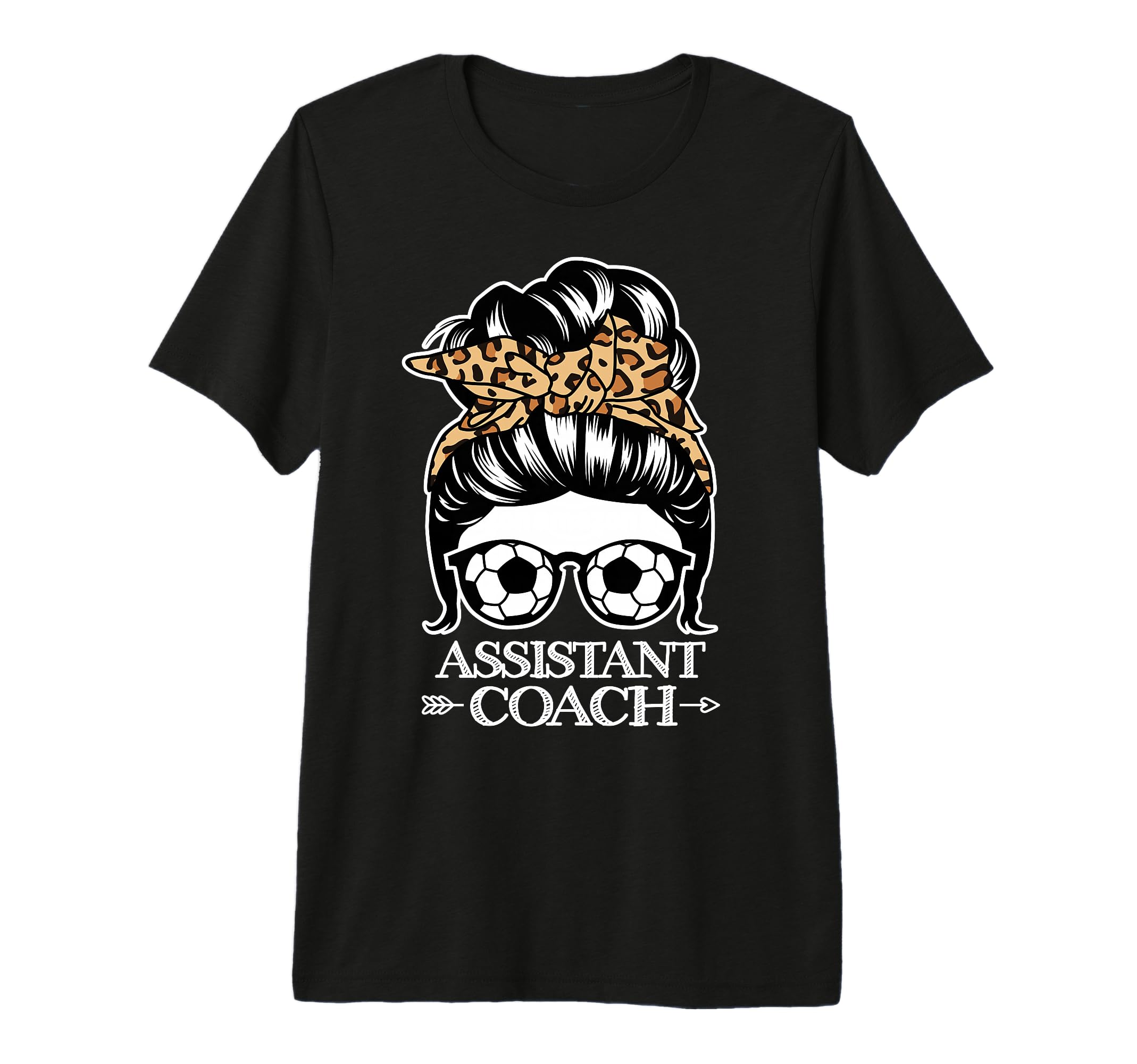 Soccer Assistant Coach Messy Bun T-Shirt - Aesthetic Graphic for Adults