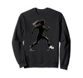 Soccer Player Silhouette Womens Sweatshirt - Casual Everyday Wear Unisex