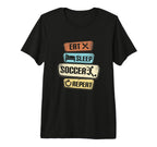 Eat Sleep Soccer Repeat Funny Soccer T-Shirt - Minimalist Print Unisex