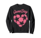 Womens Soccer Game Day Ladies Heart Sweatshirt - Novelty Apparel Unisex