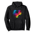 Rainbow Soccer Ball Heart Mom Fan Parent Hoodie - Aesthetic Graphic Unisex