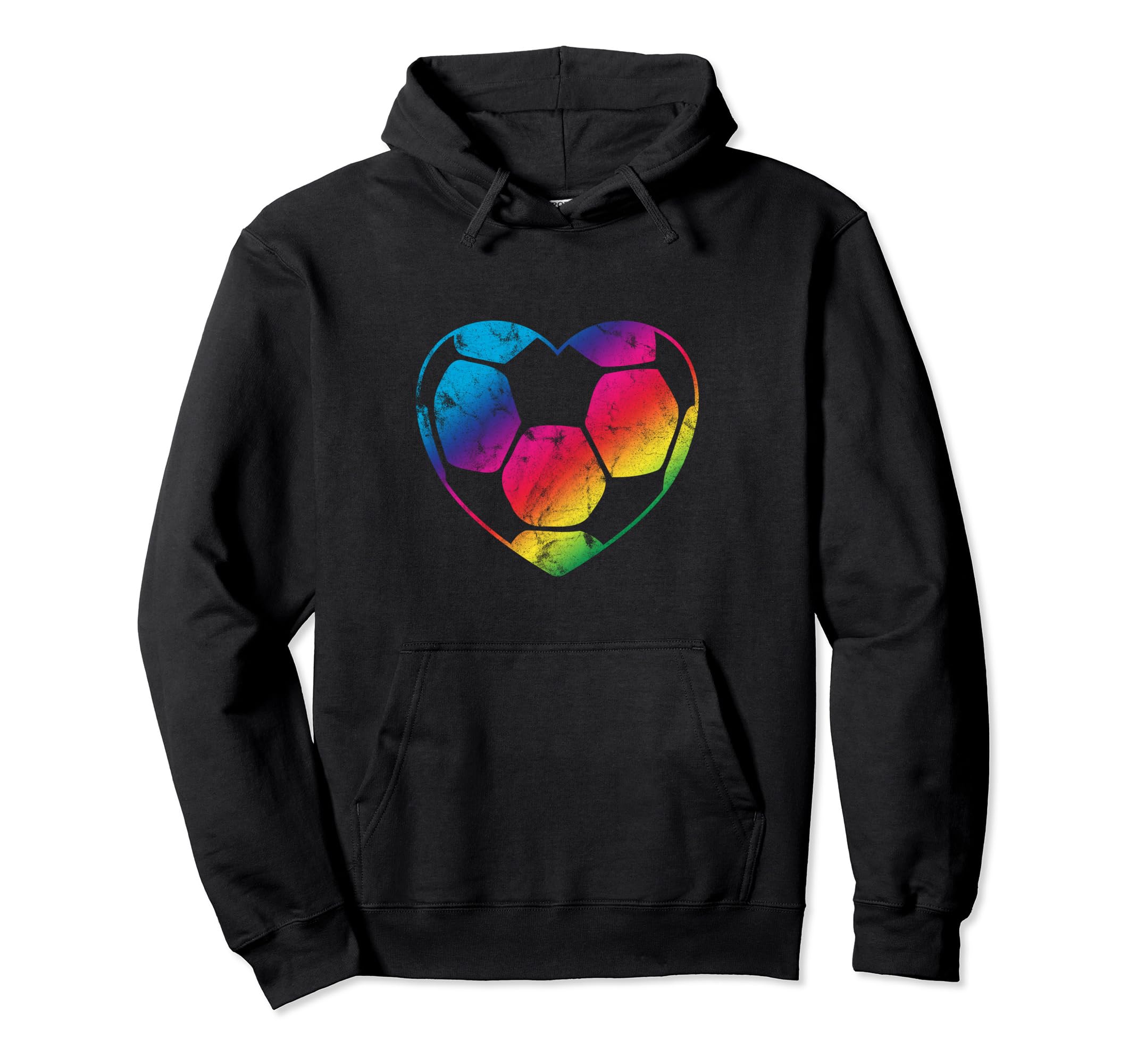 Rainbow Soccer Ball Heart Mom Fan Parent Hoodie - Aesthetic Graphic Unisex