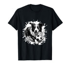 Border Collie Dog Playing Soccer T-Shirt - Casual Everyday Wear Men Women