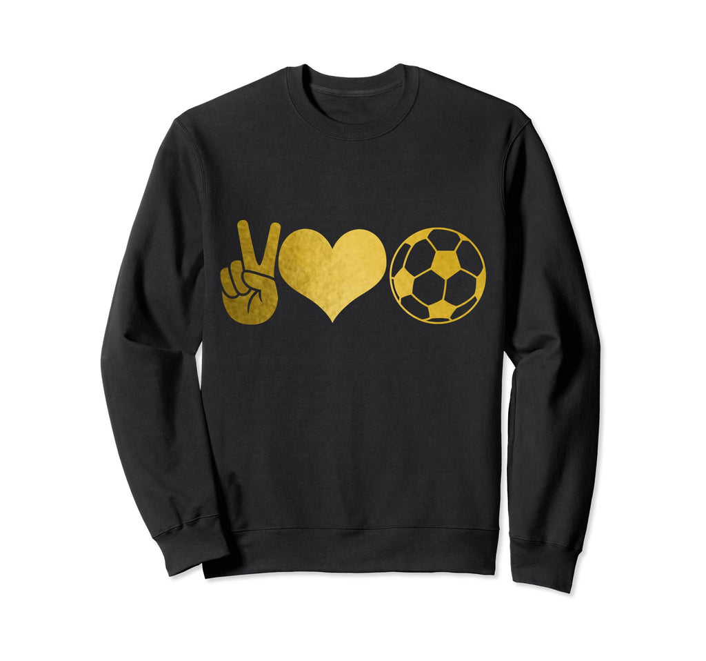 Soccer Peace Love Soccer Player Sweatshirt - Novelty Apparel for Adults