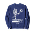 Funny Cat Soccer Skills Loading Sweatshirt - Aesthetic Graphic Unisex