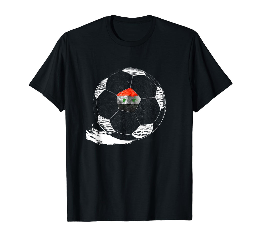 Soccer Syria Flag Syrian Pride T-Shirt - Aesthetic Graphic for Adults