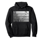 Eat Sleep Soccer Repeat Funny Hoodie - Aesthetic Graphic for Adults