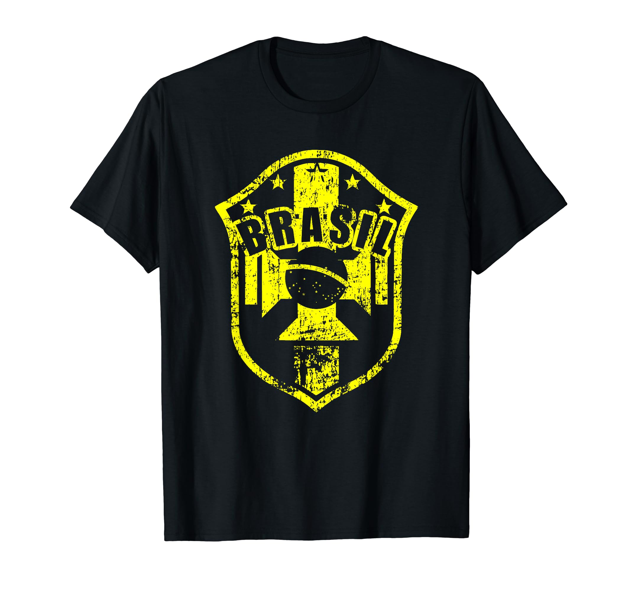 Brasil Bra Distressed 2019 Soccer Cup T-Shirt - Trendy Graphic Unisex