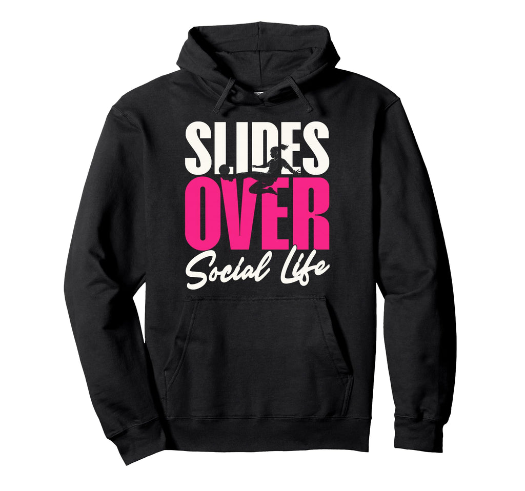 Slides Over Social Life Soccer Hoodie - Aesthetic Graphic Men Women