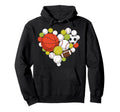 I Love Sports Basketball Football Hoodie - Fun Novelty Design for Adults