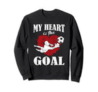 Soccer My Heart Is Goal Goalie Sweatshirt - Fun Novelty Design for Adults