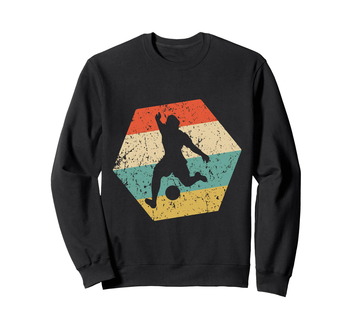 Soccer Distressed Hexagon Bicycle Kick Sweatshirt - Unique Graphic Unisex