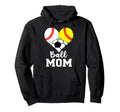 Ball Mom Funny Baseball Softball Hoodie - Minimalist Print for Adults