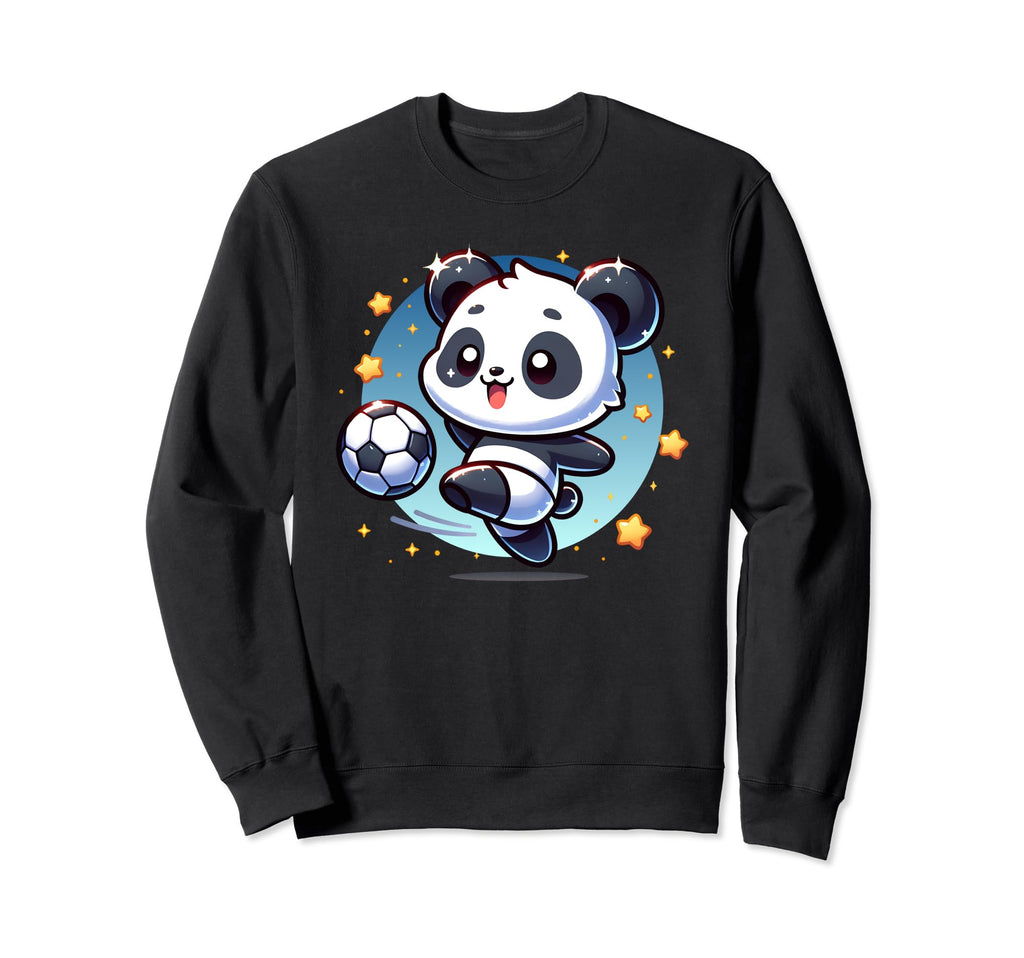 Panda Soccer Player Kicking Sweatshirt - Custom Art Print for Adults
