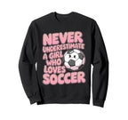 Soccer Players Soccer Soccer Sweatshirt - Aesthetic Graphic for Adults