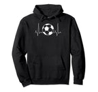 Soccer Player Lover Heartbeat Hoodie - Aesthetic Graphic for Adults