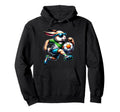 Soccer Player Easter Bunny Rabbit Egg Hoodie - Unique Graphic Men Women