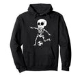 Skeleton Goalie Halloween Funny Soccer Hoodie - Graphic Print for Adults