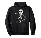 Skeleton Goalie Halloween Funny Soccer Hoodie - Graphic Print for Adults