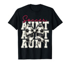 Soccer Aunt Funny Coquette Bow Soccer T-Shirt - Novelty Apparel Unisex