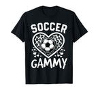 Soccer Gammy Leopard Heart Gammy T-Shirt - Casual Everyday Wear Men Women