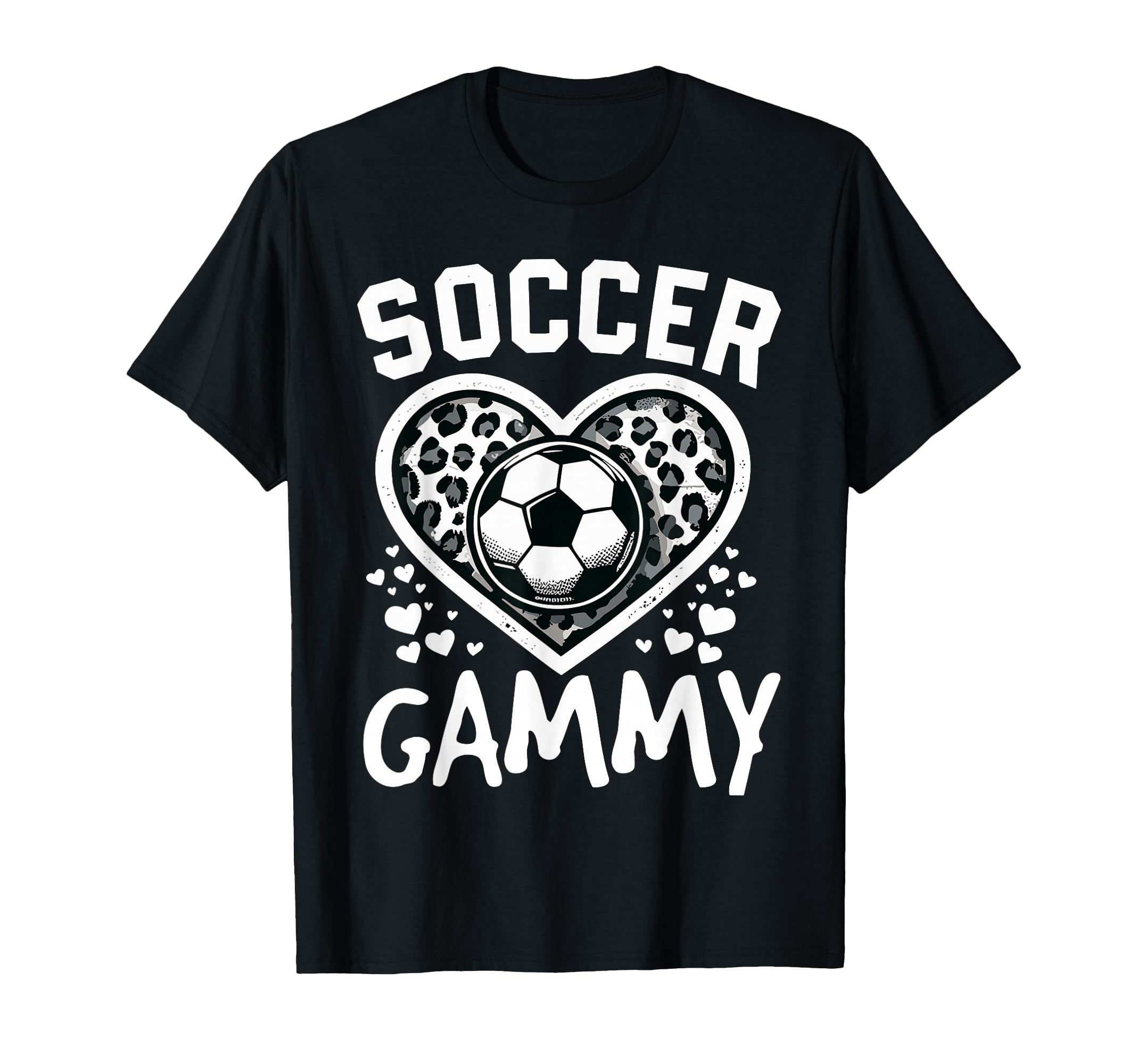 Soccer Gammy Leopard Heart Gammy T-Shirt - Casual Everyday Wear Men Women