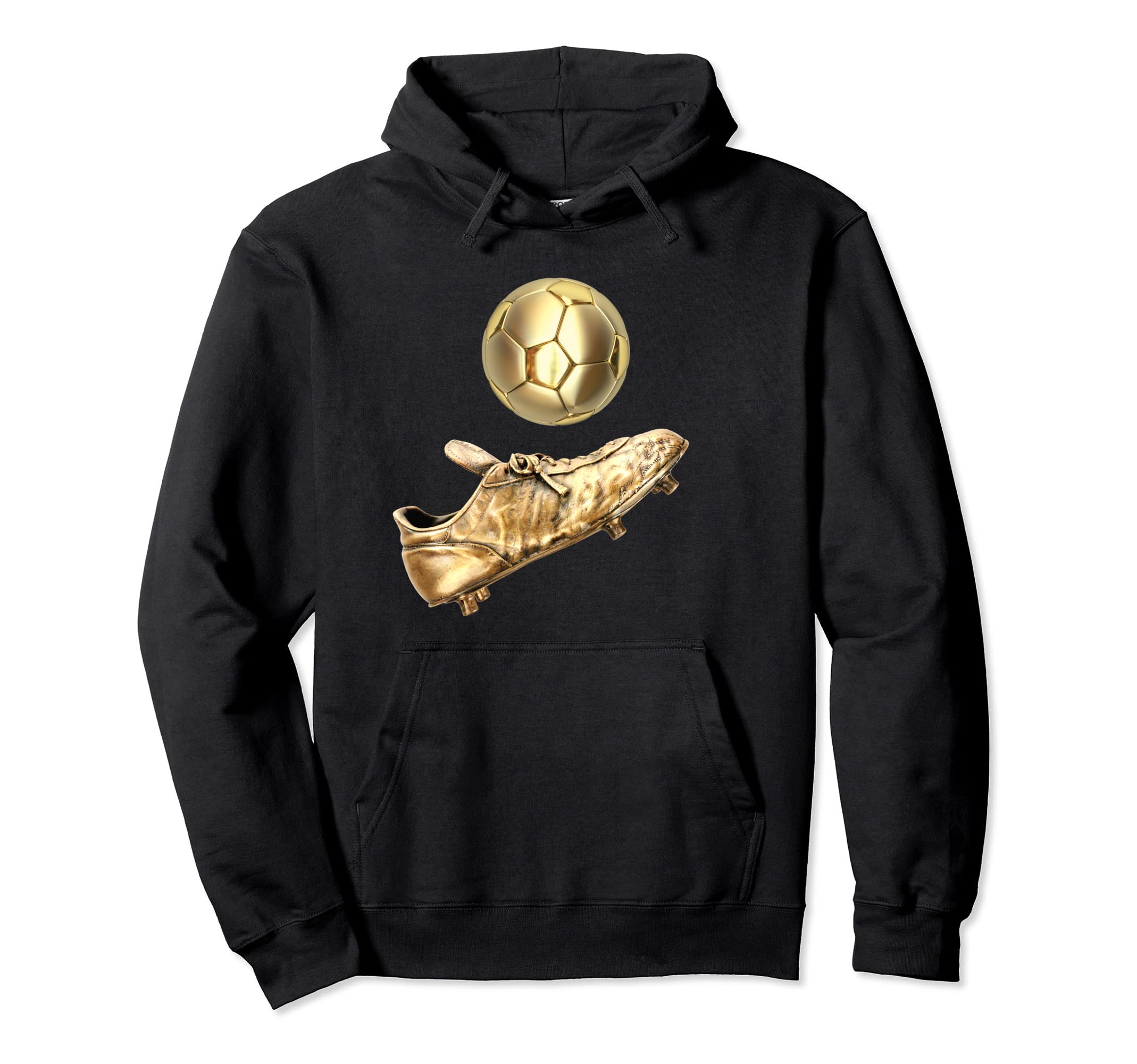 Gold Soccer Ball Soccer Player Cleats Hoodie - Novelty Apparel Men Women