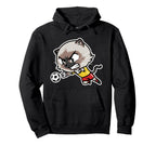 Kawaii Cat Football Soccer Player Hoodie - Custom Art Print for Adults