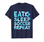 Soccer Eat Sleep Soccer Repeat T-Shirt - Minimalist Print for Adults
