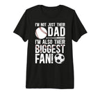 Mens Their Biggest Fan Baseball Soccer Dad T-Shirt - Unique Graphic Unisex