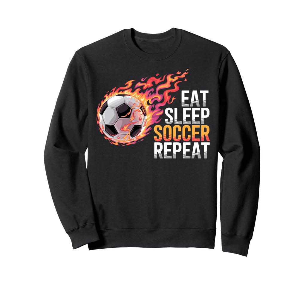 Eat Sleep Soccer Repet Goalie Player Sweatshirt - Graphic Print Men Women