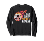 Eat Sleep Soccer Repet Goalie Player Sweatshirt - Graphic Print Men Women