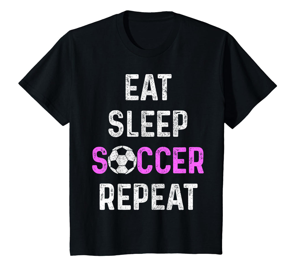 Eat Sleep Soccer Repeat Soccer T-Shirt - Fun Novelty Design for Adults
