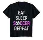 Eat Sleep Soccer Repeat Soccer T-Shirt - Fun Novelty Design for Adults