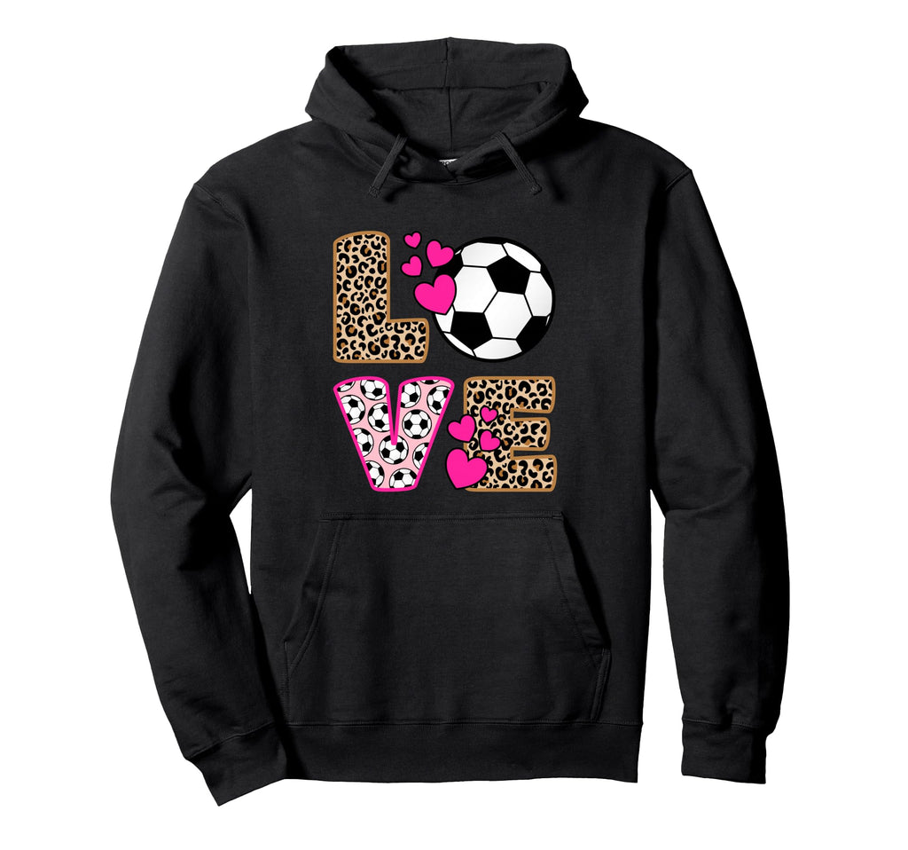 Love Soccer Leopard Soccer Hoodie - Unique Graphic for Adults