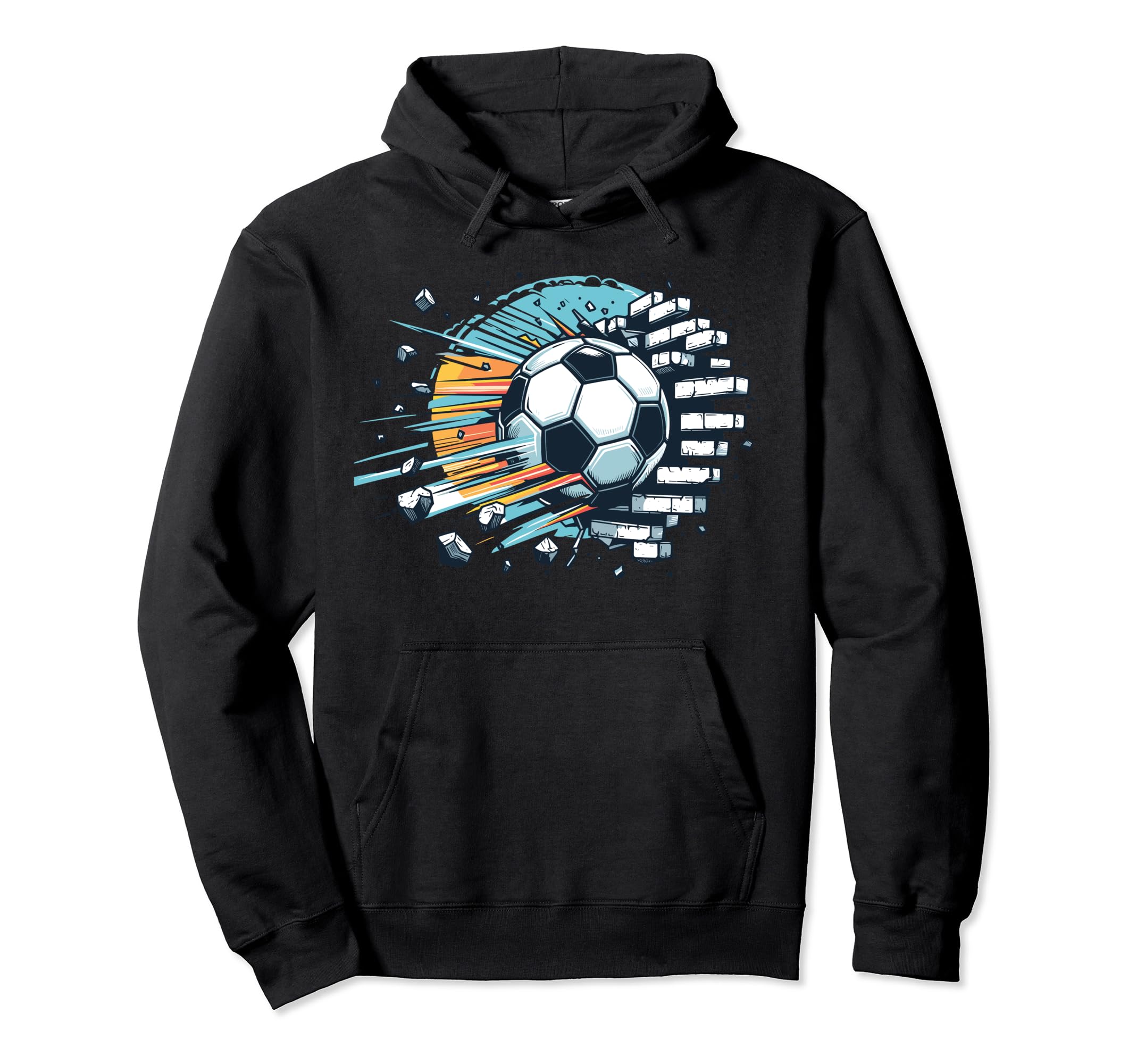 Soccer Ball Break Wall Soccer Sport Hoodie - Minimalist Print Unisex