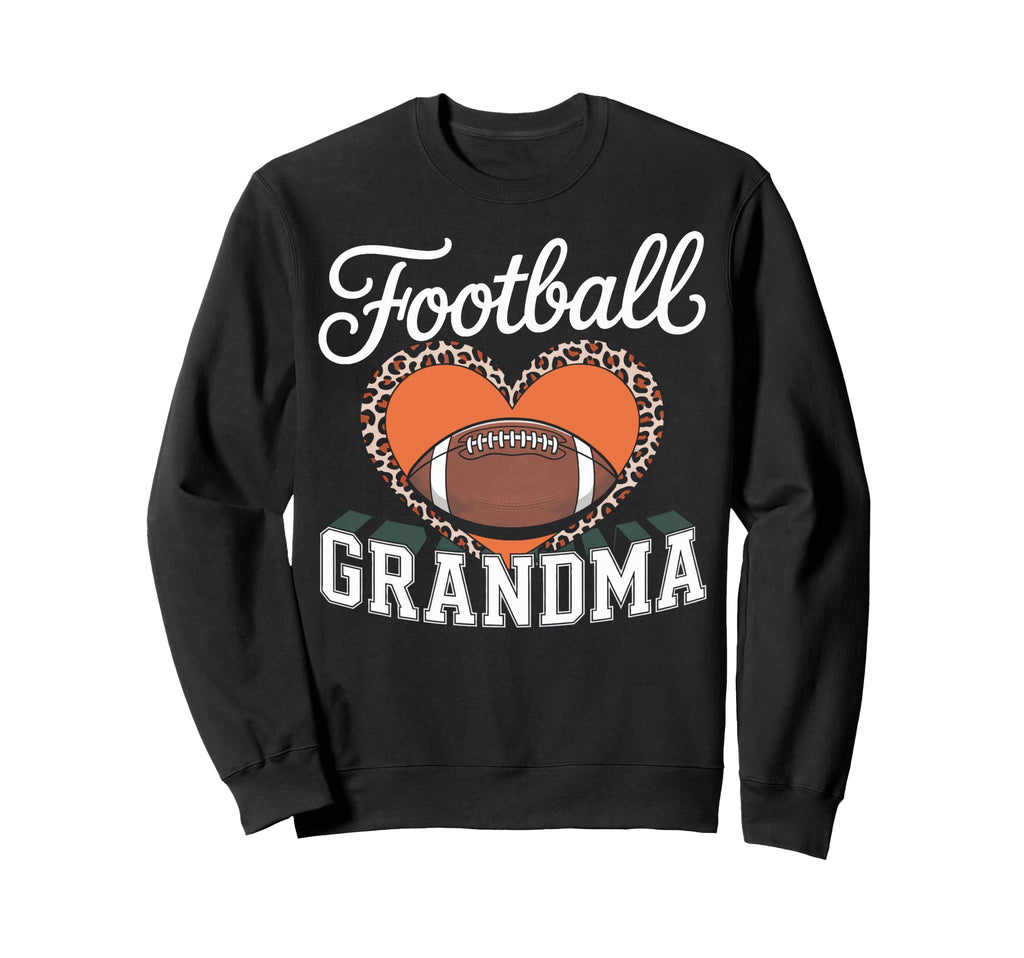 Football Grandma Heart Leopard Sweatshirt - Fun Novelty Design for Adults