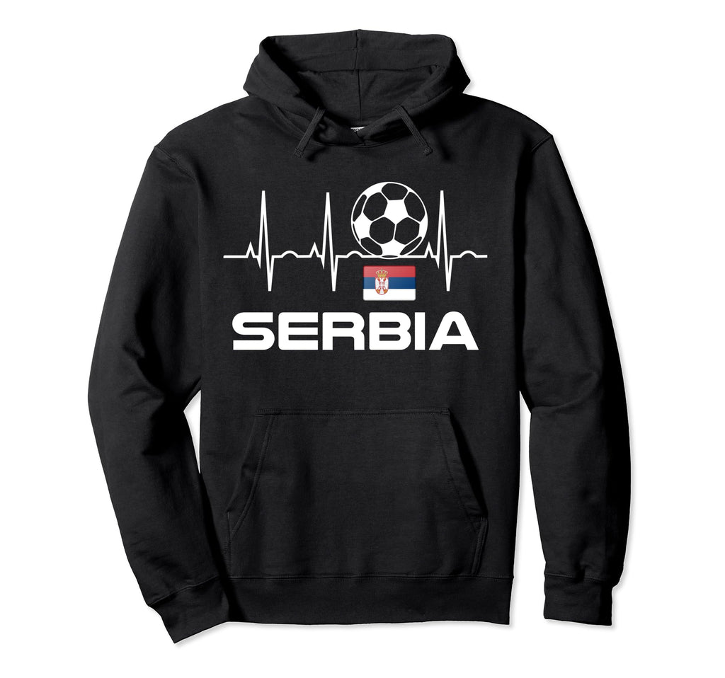 Serbia Soccer Serbian Heartbeat Sweatshirt - Fun Novelty Design Unisex