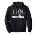 Serbia Soccer Serbian Heartbeat Sweatshirt - Fun Novelty Design Unisex