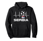 Serbia Soccer Serbian Heartbeat Sweatshirt - Fun Novelty Design Unisex