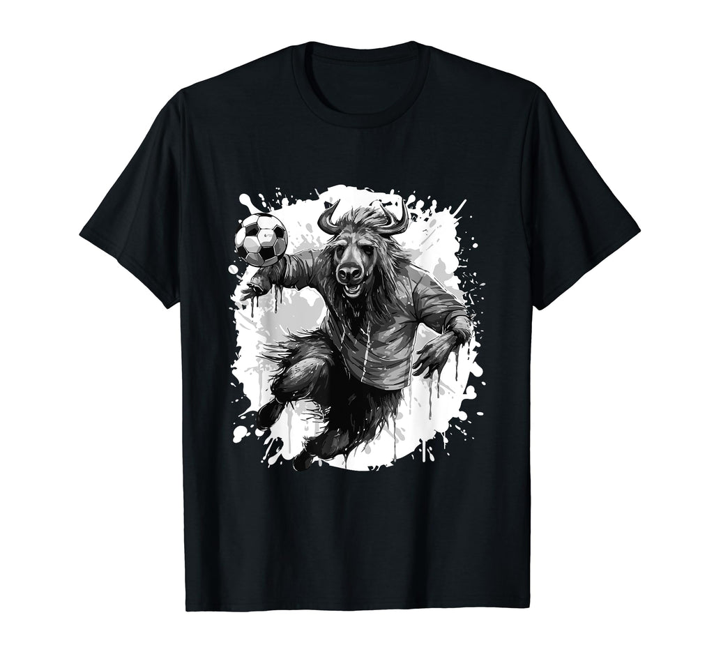 Moose Playing Soccer Team Sports Animal T-Shirt - Trendy Graphic Men Women