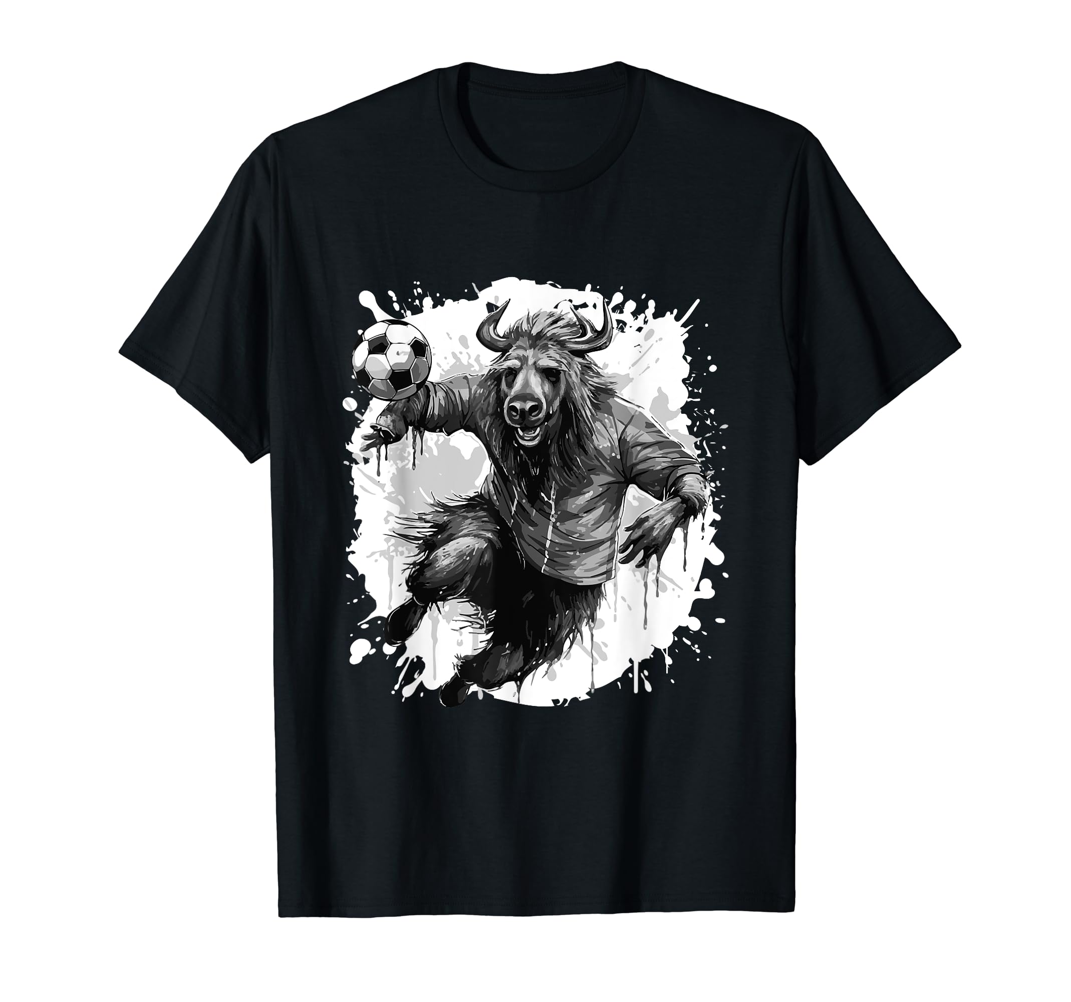 Moose Playing Soccer Team Sports Animal T-Shirt - Trendy Graphic Men Women