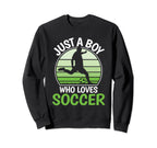 Just Who Loves Soccer Funny Soccer Sweatshirt - Minimalist Print Men Women