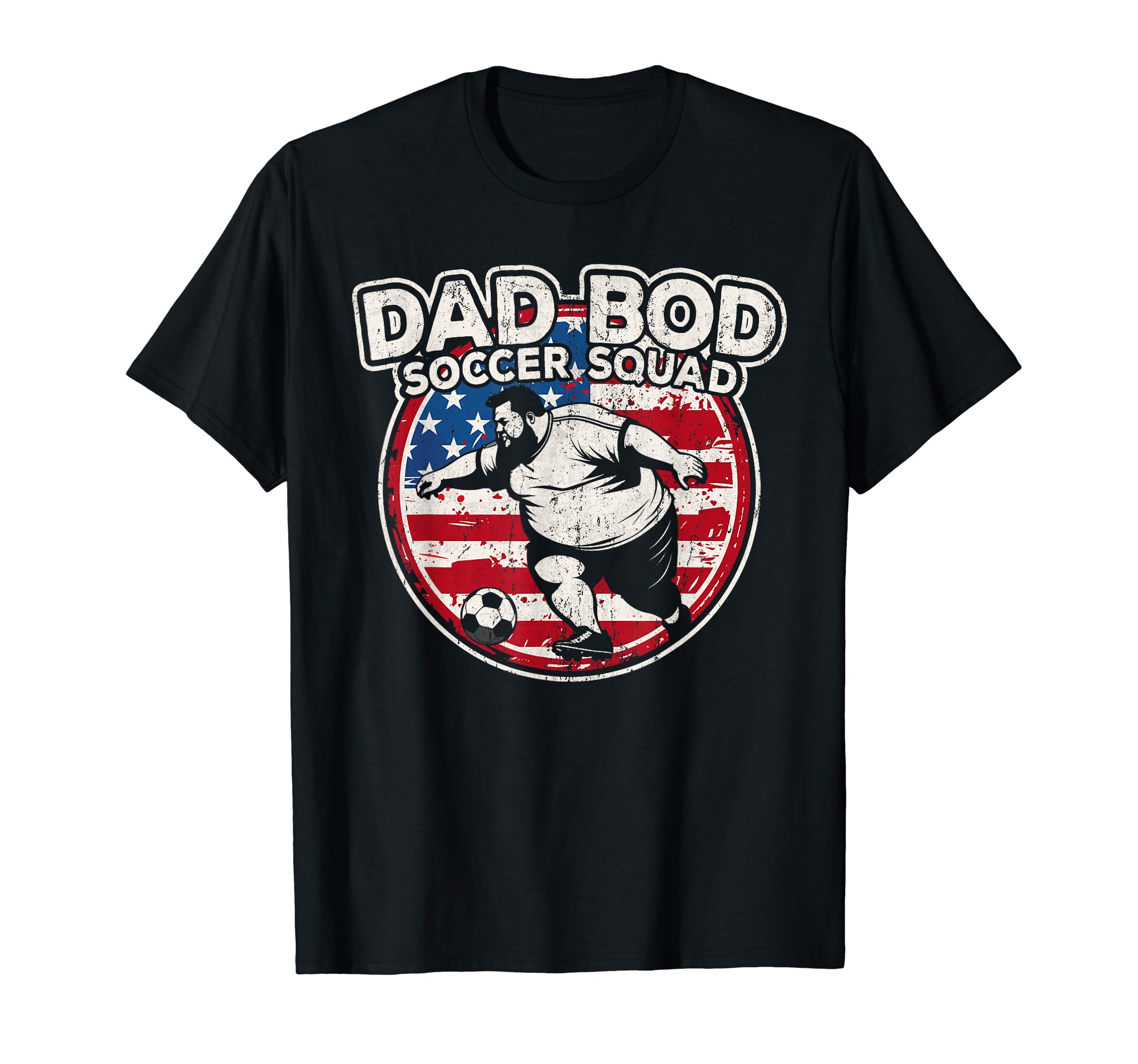 Dad Bod Soccer Squad Soccer Dad Us Flag T-Shirt - Graphic Print Men Women